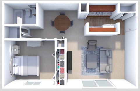 a floor plan of a 1 bedroom apartment